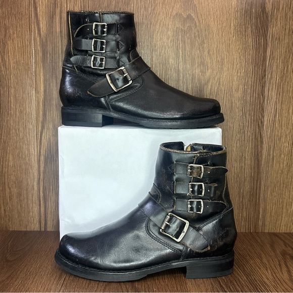 🔥🔥🔥Frye Black Leather Ankle Boots with Buckles Size: 7🔥🔥🔥 - Picture 1 of 15